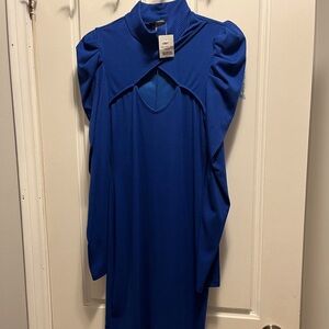 Blue Long Sleeve Dress